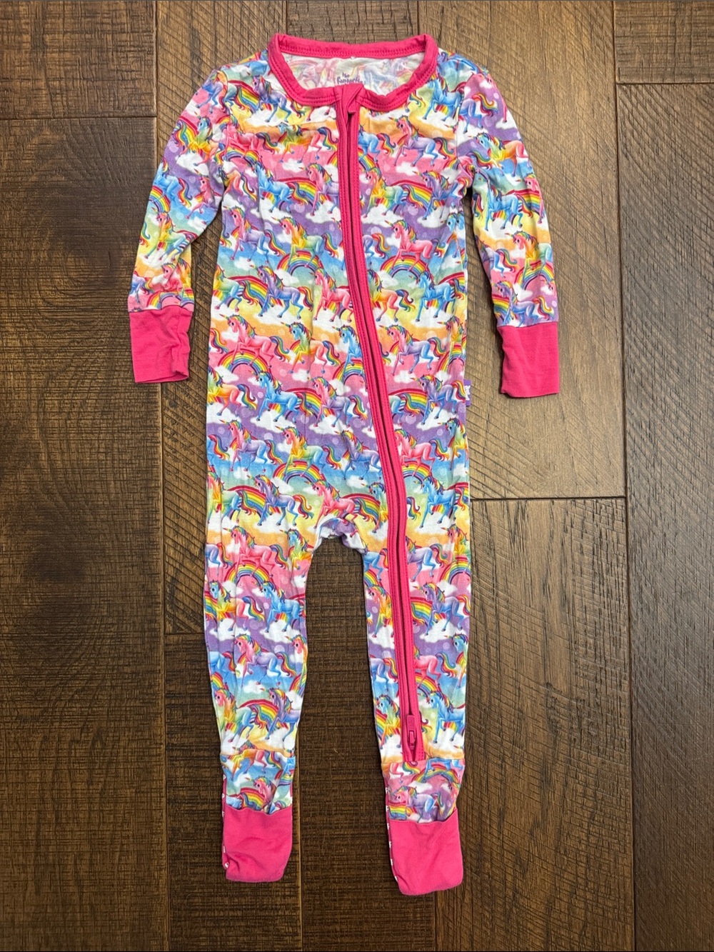 Posh Peanut x Lisa Frank Rainbow Unicorn Bamboo Convertible Footie